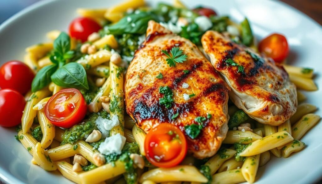 Kip pesto pasta variaties Kip pesto pasta variaties