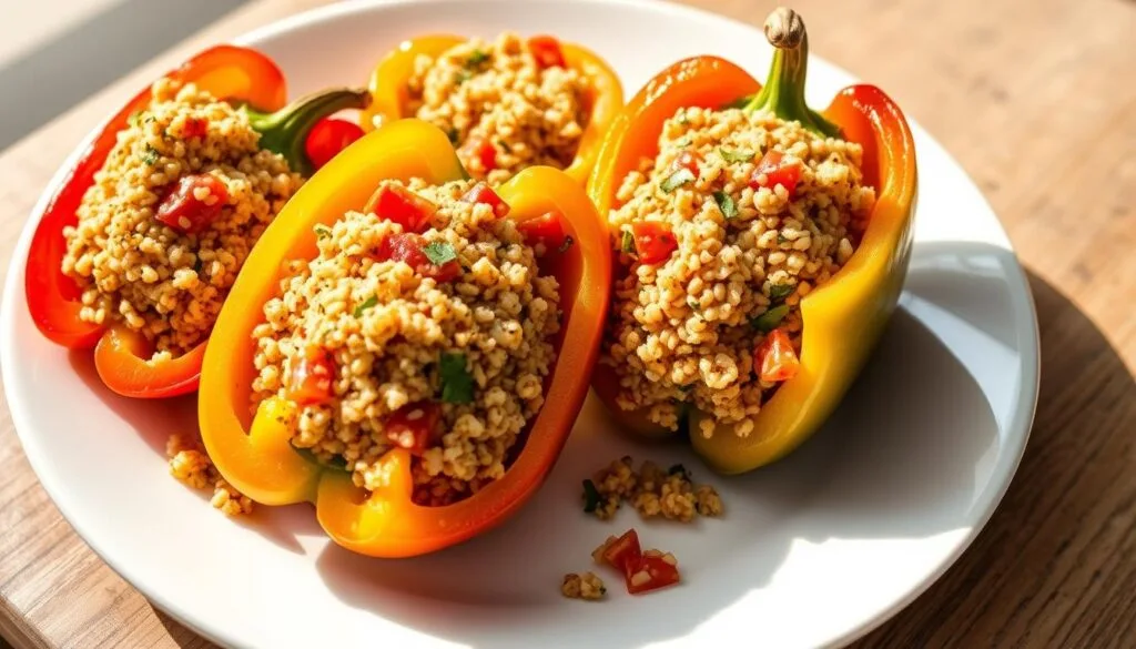 gevulde paprika's met quinoa gevulde paprika's met quinoa
