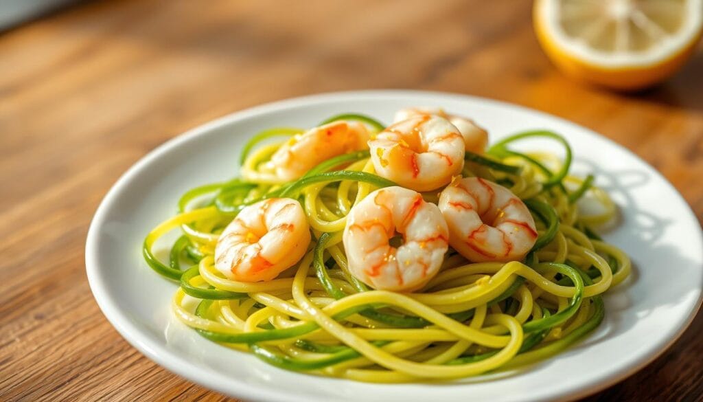 Lichte Courgetti met Citroen-Garnalensaus Lichte Courgetti met Citroen-Garnalensaus