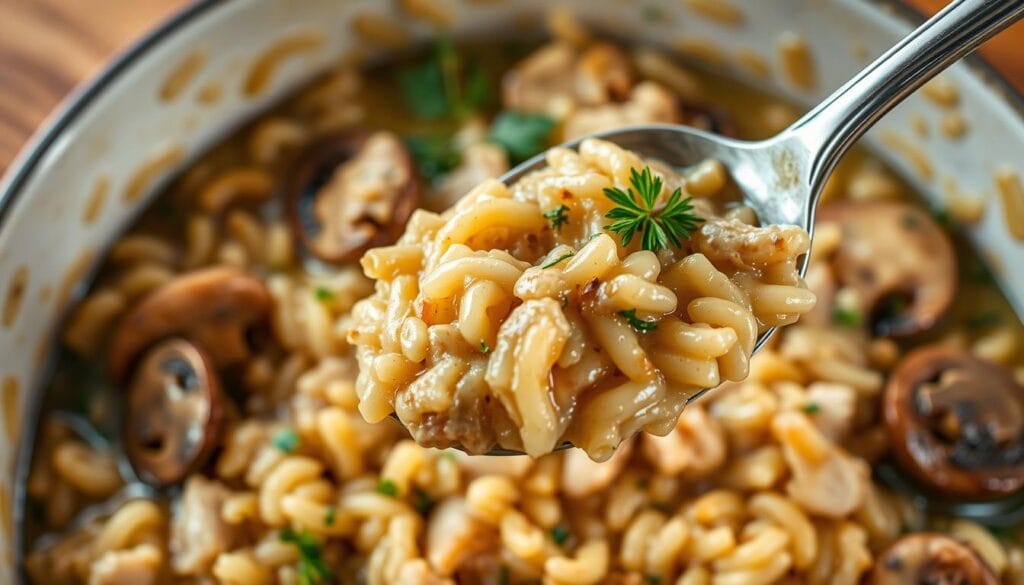 Romige kip risotto met champignons Romige kip risotto met champignons