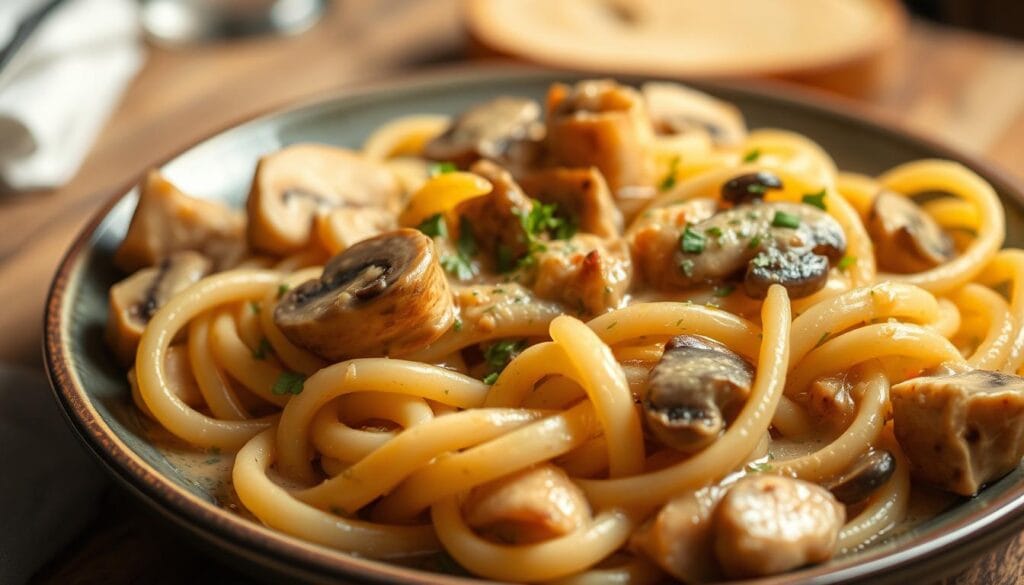 pasta kip champignonroomsaus pasta kip champignonroomsaus