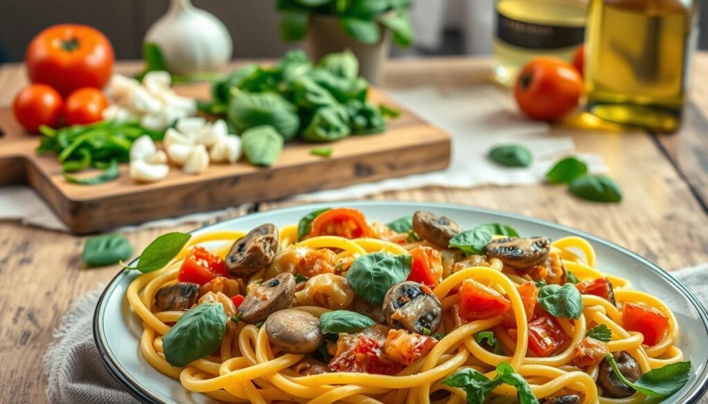 vegetarisch recept pasta met spinazie vegetarisch recept pasta met spinazie